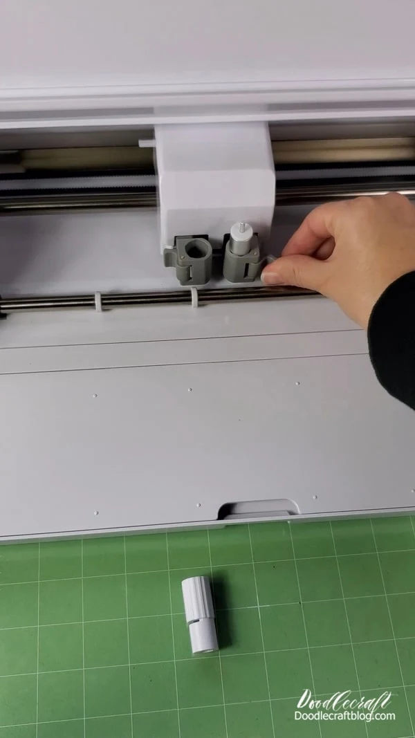 But it is super simple to insert a blade into the housing.   Then simply pull back the tab, insert the housing into the LOKLiK Cutting Machine and snap the tab back in place.