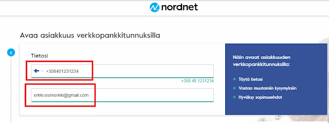 Nordnet käytännön ohje arvo-tilin avaamiseen 2