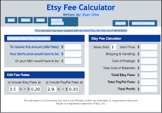 The Etsy Fee Calculator by Ryan Olbe