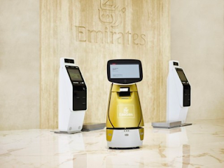 Dubai-based airline Emirates unveiled the world's first robotic check-in assistant named 'Sara'.