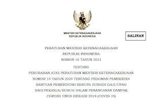 Peraturan Menteri Ketenagakerjaan tahun 2021