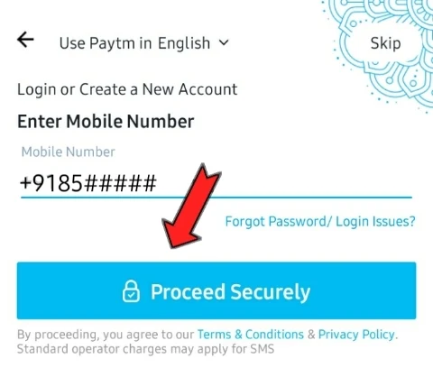 Enter mobile number