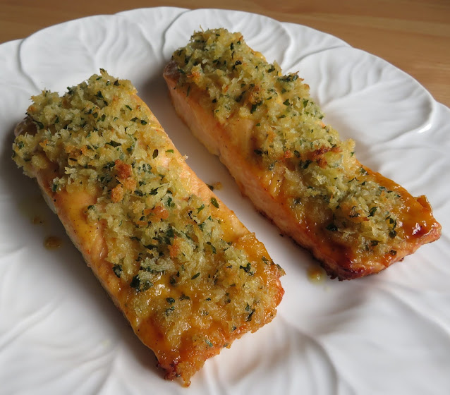 Crisp Coated Honey Mustard Baked Salmon Fillets