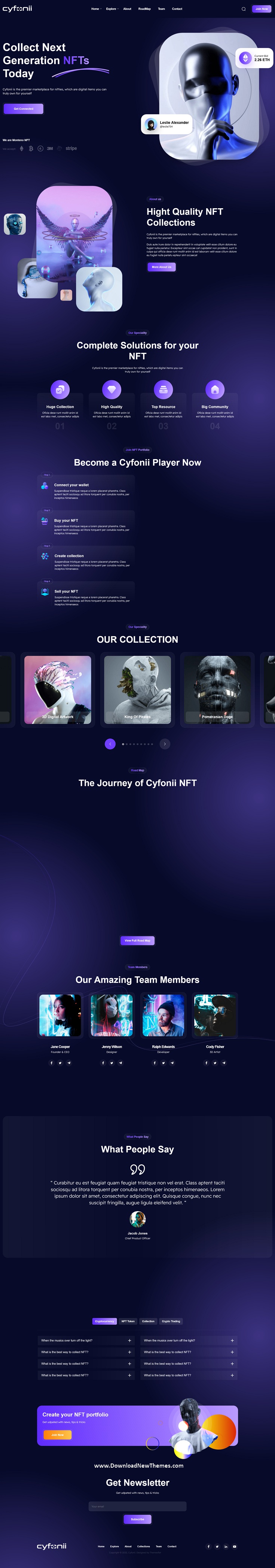 Cyfonii - NFT Portfolio React Template Review