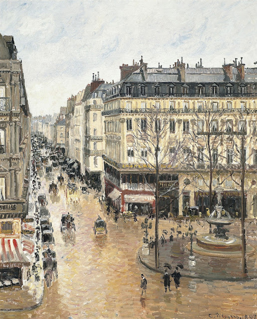Rue Saint-Honoré por la tarde, efecto de lluvia,Camille Pissarro