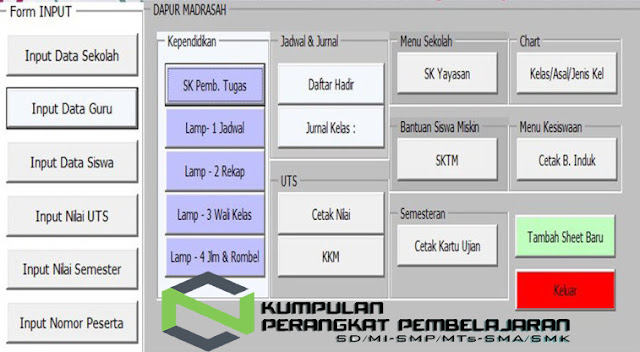 Aplikasi Administrasi Guru Excel Otomatis Fitur Lengkap