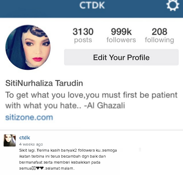 Faceblogisra: CTDK Official Instagram Dato' Siti Nurhaliza 