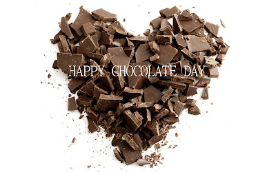 Happy chocolate day heart shape