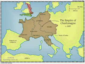 Holy Roman Empire Map circa 800