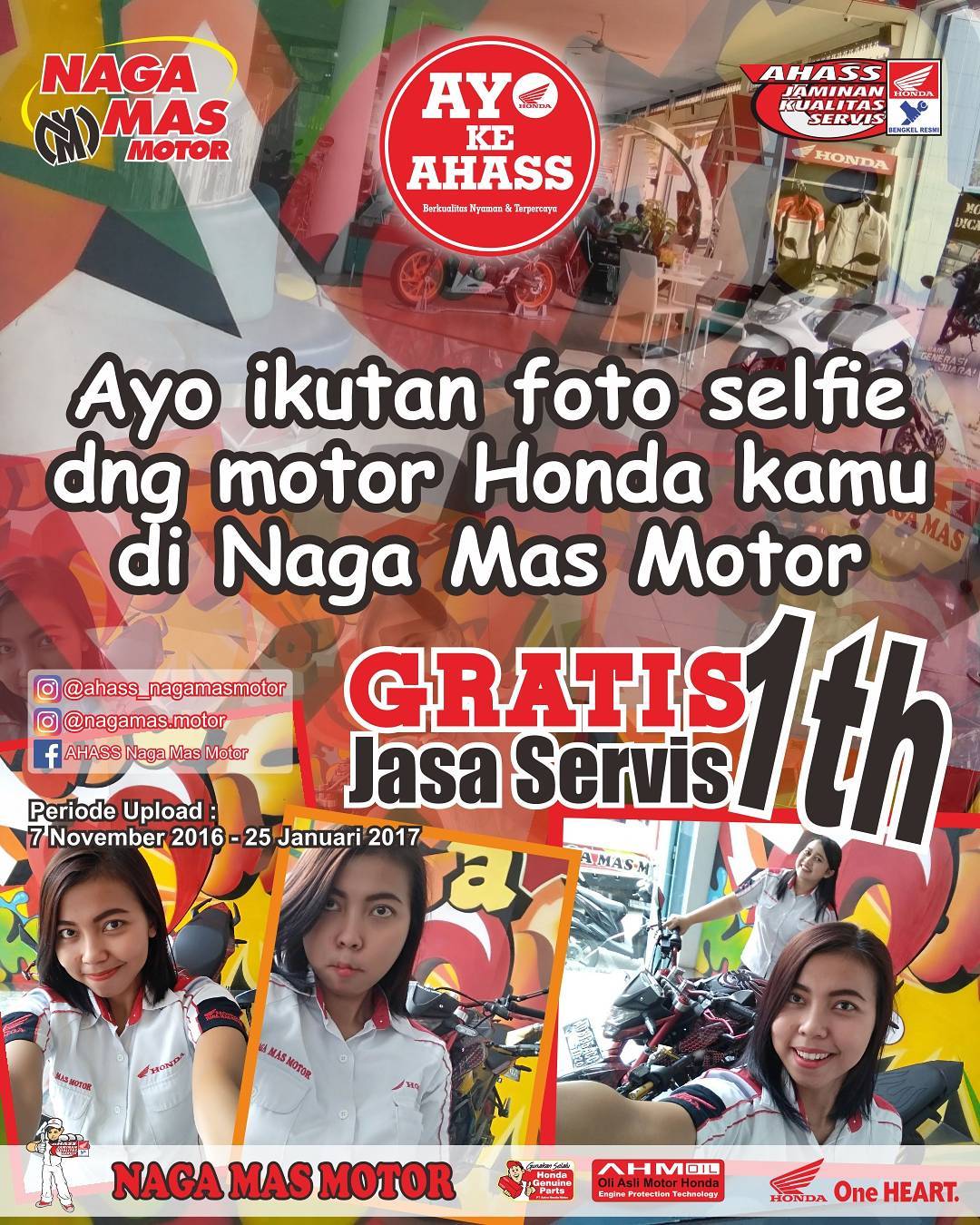 Foto Selfie Bareng Motor Gratis Jasa Servis NAGAMAS MOTOR KLATEN