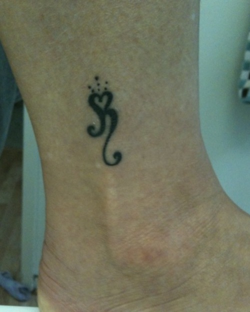 Tiny heart ankle tattoo idea for moms