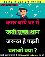 कमर बांधे घर में रहती  सुबह-शाम जरूरत है पड़ती  बताओ क्या ?