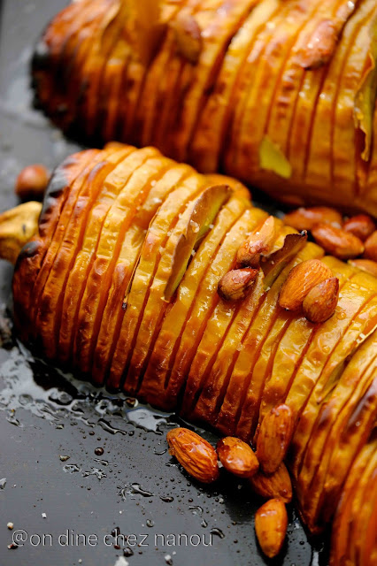 courge , hasselback , butternut , légumes de fêtes , Donna HAy