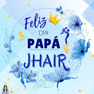 Solapín Feliz Día del Padre - Nombre Jhair para imprimir gratis