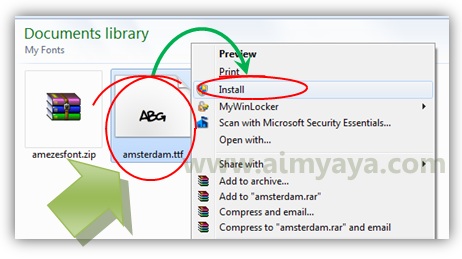 Font merupakan karakter atau simbol yang ditampilkan dikala anda mengetik Cara Intall Font di Windows 8/7/Vista/XP