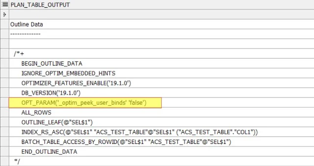 Outline data when using TOAD