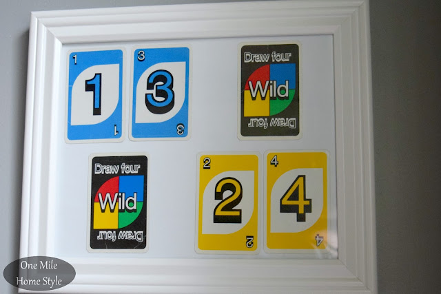 Turn an old UNO card game into personalized art - One Mile Home Style