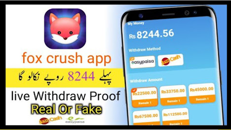 Fox Crush App Payment Proofs,fox crush app review,fox crush app sy paisy kaise kamaye