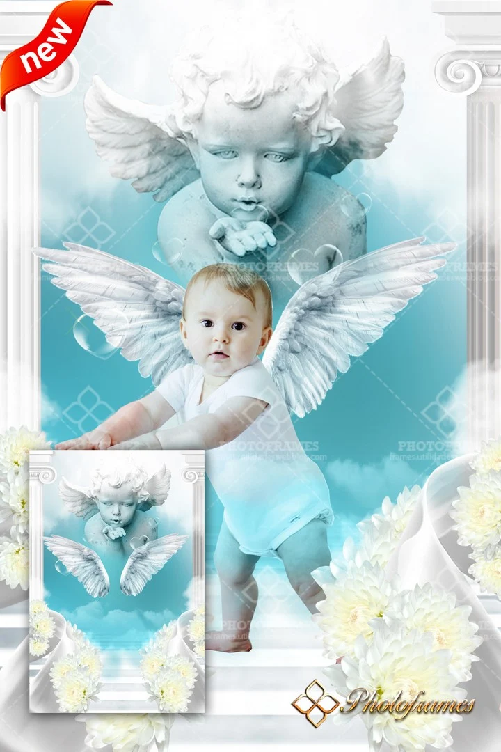 Fondo de la entrada al cielo para hacer fotomontajes de Ángeles bebés