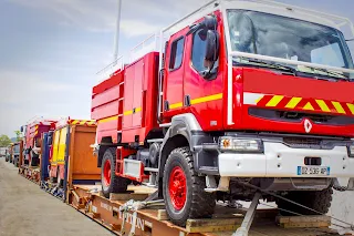 Don de 4 camions incendie à la Direction Générale de la Sécurité Civile