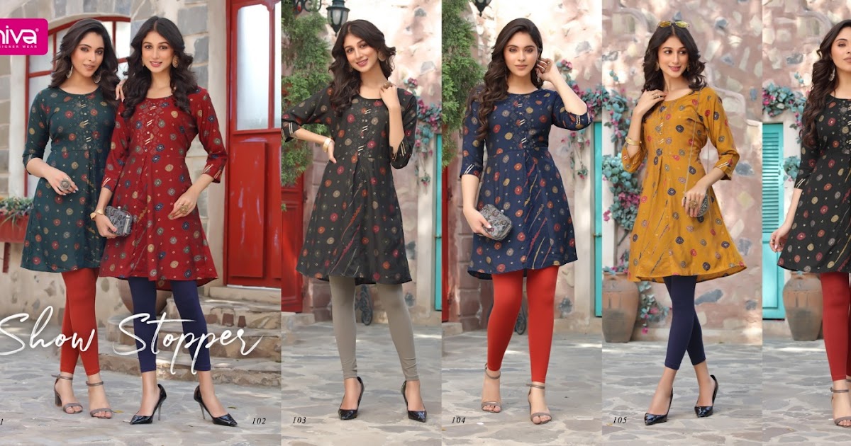 Hiva Designer Sony Fancy Beautiful Party Wear Kurtis With Hand Work Em