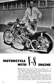 1957 Chevy V-8 mounted in 1953 Harley-Davidson 74