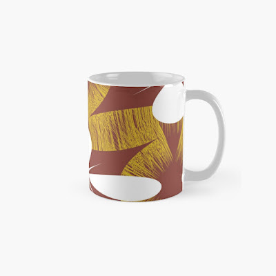 Red, Yellow, and White Seamless Floral Pattern Coffee Mug