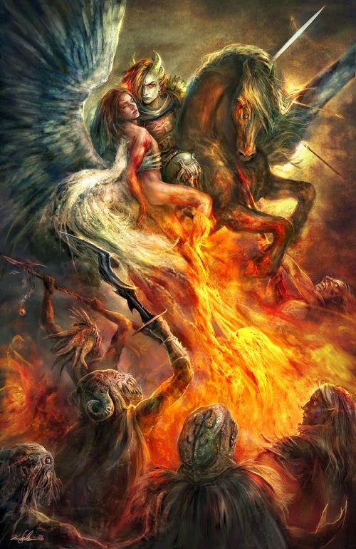 Kirsi Salonen ilustrações fantasia sombria demônios inferno
