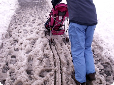 Elaine's first sledding trip