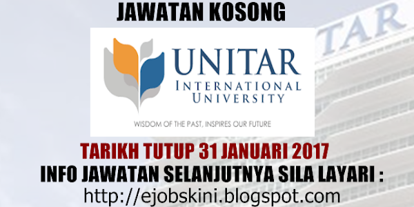 Jawatan Kosong UNITAR International University - 31 Januari 2017