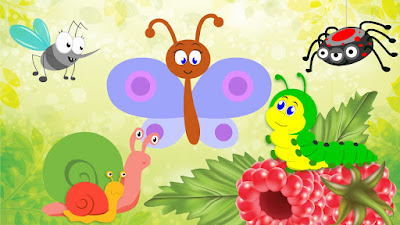 сказка стих о насекомых, бабочка, гусеница, комар, паук, улитка