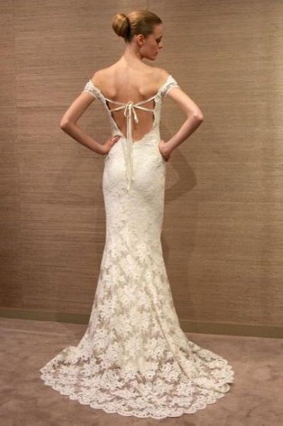 Sexy Flower Lace Floorlength Mermaid Wedding Dress