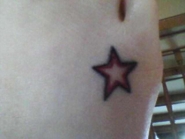 About 5 months ago I got a pink and black star tattoo on my foot! I love it!