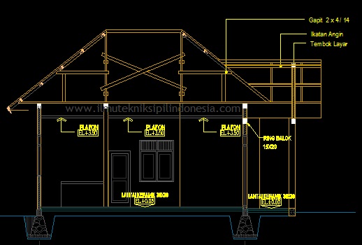  Cara  Membuat Potongan Gambar  Rumah  Di Autocad  Ilmu 