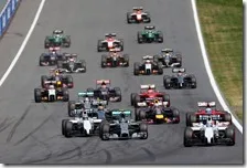 La partenza del gran premio d'Austria 2014