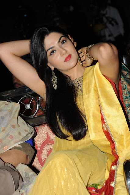 Actress Shakshi Choudary In Yellow Dress Cute Images