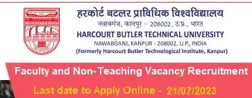 Faculty vacancy recruitment HBTU Kanpur 2023
