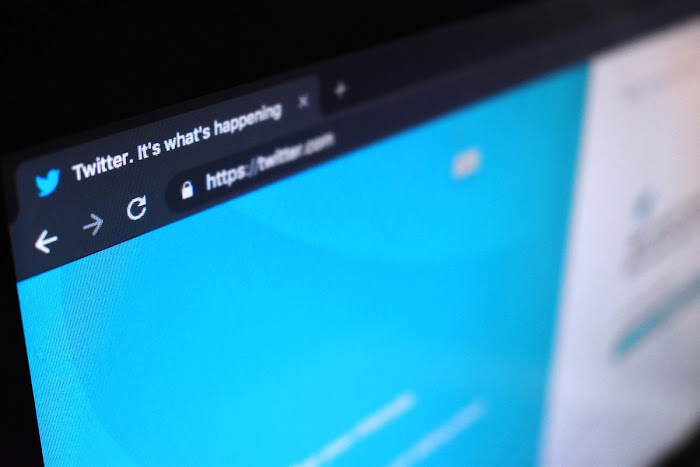 Twitter on coputer screen