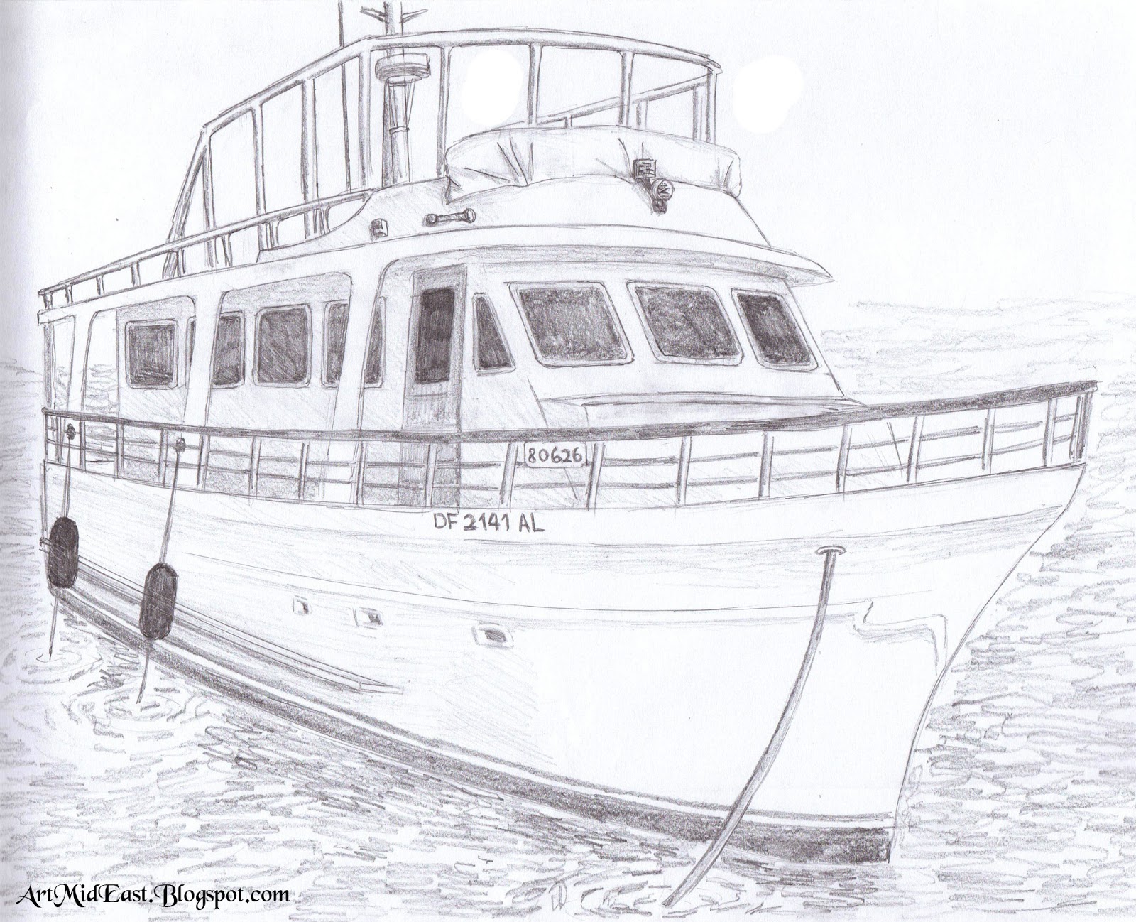 How to draw a boat!! A Step by step Drawing Lesson