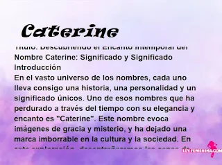 significado del nombre Caterine