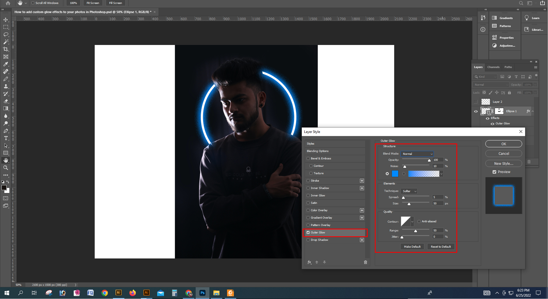 How to add custom glow effects to your photos in Photoshop(creativea2z)