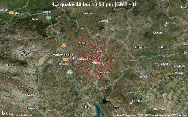 4.5 magnitude earthquake hit Ankara, Turkey
