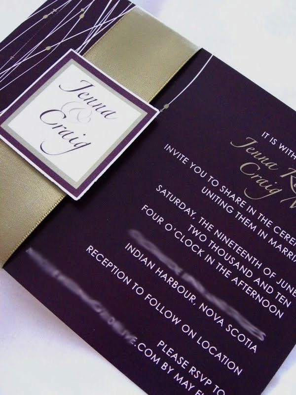 wedding invitation by incorporating a ribbon and square monogram to wedding invitation by incorporating a ribbon and square monogram to