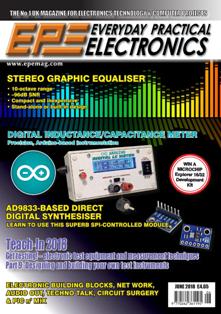 EPE Everyday Practical Electronics - June 2018 | ISSN 0262-3617 | TRUE PDF | Mensile | Professionisti | Elettronica | Tecnologia
Everyday Practical Electronics is a UK published magazine that is available in print or downloadable format.
Practical Electronics was a UK published magazine, founded in 1964, as a constructors' magazine for the electronics enthusiast. In 1971 a novice-level magazine, Everyday Electronics, was begun by the same publisher. Until 1977, both titles had the same production and editorial team.
In 1986, both titles were sold by their owner, IPC Magazines, to independent publishers and the editorial teams remained separate.
By the early 1990s, the title experienced a marked decline in market share and, in 1992, it was purchased by Wimborne Publishing Ltd. which was, at that time, the publisher of the rival, novice-level Everyday Electronics. The two magazines were merged to form Everyday with Practical Electronics (EPE) - the «with» in the title being dropped from the November 1995 issue. In February 1999, the publisher acquired the former rival, Electronics Today International, and merged it into EPE.