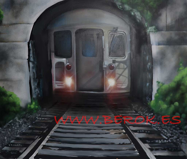 graffiti mural en 3d de tren