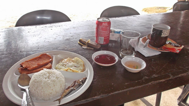 breakfast set at Haven of Fun Resort in San Antonio, Dalupiri Island, Northern Samar