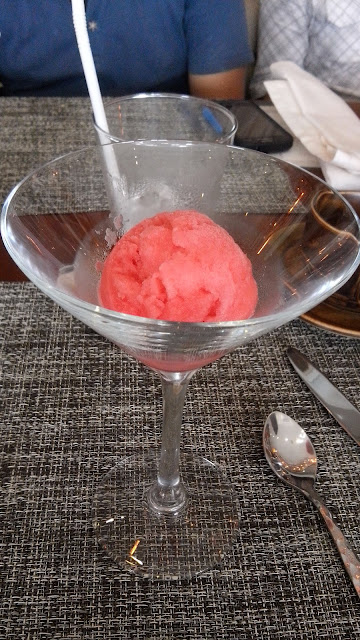 cowrie grill, watermelon sherbet,