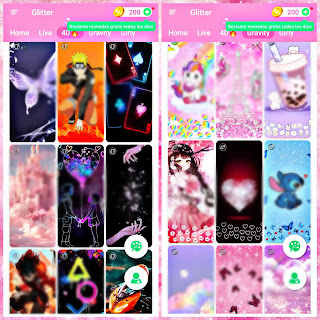 Captura de los fondos de pantalla en 3D originales del Glitter Wallpaper Para Android