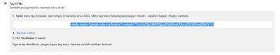 Cara Verifikasi Blog Di Google Webmaster Tools