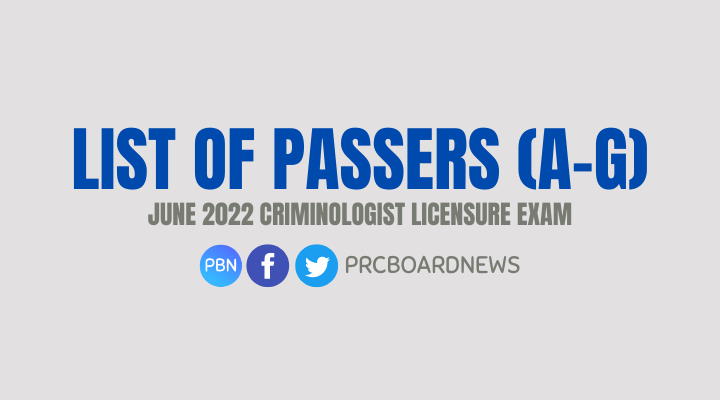 A-G Passers: June 2022 Criminology board exam CLE result